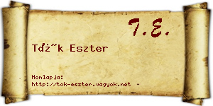 Tök Eszter névjegykártya